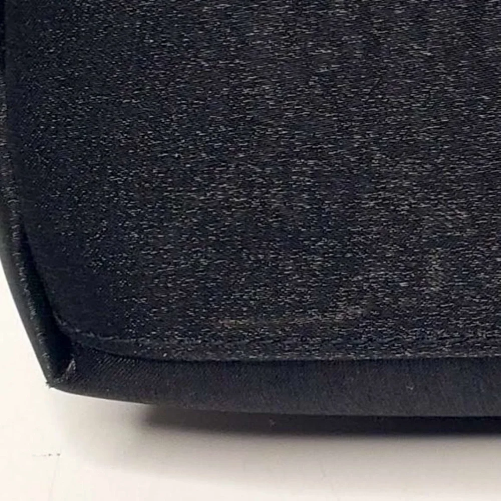 Black Metallic Fabric Spring Style Metal Handle‎ Handbag Purse